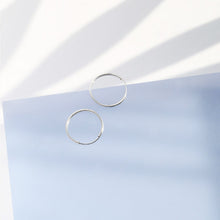 Load image into Gallery viewer, 14K White Gold Hoop Earrings - Small Hoops