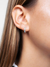 Load image into Gallery viewer, Enamel Huggie Hoops - Jenny Turquoise
