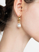 Load image into Gallery viewer, Pearl Hoop Earrings - Sara
