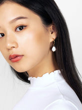 Load image into Gallery viewer, Small Pearl Hoop Earrings - Nuria
