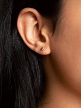 Load image into Gallery viewer, 14K Gold Ball Earrings - Mini Sphere Yellow
