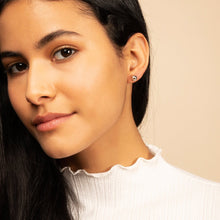 Load image into Gallery viewer, 14K Gold Ball Earrings - Small Sphere White

