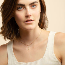 Load image into Gallery viewer, Gold Cross Necklace - Edna
