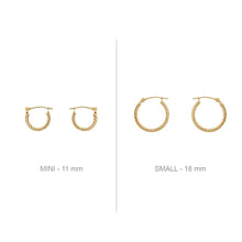 Load image into Gallery viewer, 14K Gold Earrings - Mini Twisted Hoops
